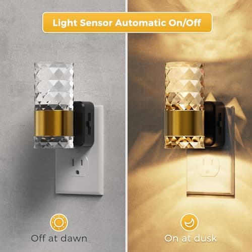 L LOHAS LED Night Light, Modern Night Lights Plug into Wall, 2 Pack 3000K Soft Warm 0-100LM Adjustable Nightlights,Automatic Nightlights Plug in with Dusk to Dawn Sensor for Room Bathroom Hallway - Thumbnail 3