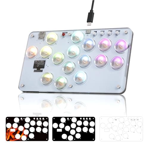 RK ROYAL KLUDGE T16C Arcade Stick 16 Keys with Custom RGB & Hot Swap, All-Button Arcade Controller for PC/Ps3/Ps4/Switch/Steam, SOCD & Turbo Functions, GP2040-CE - Image 1