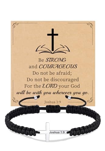 Sistble Easter Basket Stuffers, Easter Gifts for Women Teens Cross Bracelet for Women Confirmation Gifts for Teenage Religious Jesus Bible Verse Christian Bracelet for Women Inspirational Gift Jewelry - Image 1