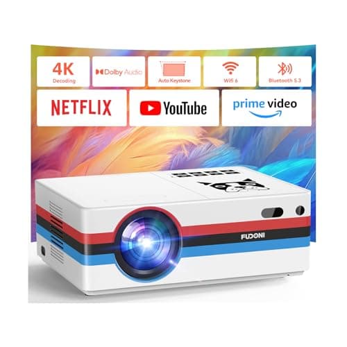 [Compatible with Netflix, 2000 ANSI] Smart Projector with WiFi 6 and Bluetooth 5.3, Electric Focus Auto Keystone, Native 1080P Outdoor Movie Projector with PrimeVideo/YouTube, for HDMI/USB/iOS/Android - Image 1