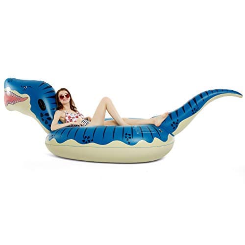 Jasonwell Inflatable Dinosaur Swimming Pool Float for Kids Boys Girls Adults 124'' Giant Tyrannosaurus Rex Floatie Summer Beach Ride on Party Pool Raft Lounge Toys - Thumbnail 4