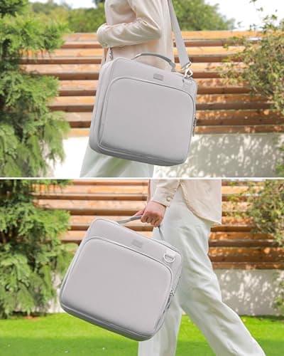 HINOOR 3-Inch 3-Ring Zipper Binder with Shoulder Strap, D-Ring Zip Up Binder with 700 Sheets Capacity, Compatible with 13" MacBook, 12.9" Tablet, for Middle School, College, Office (Gray) - Thumbnail 6