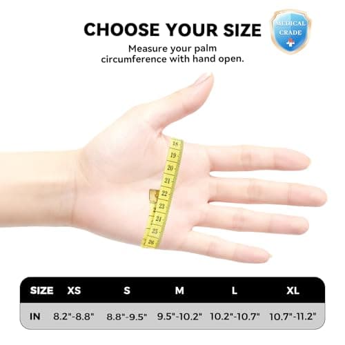 All-Around Copper Arthritis Gloves, Carpal Tunnel Pain Relief Gloves, Breathable & Anti-Slip Hand Compression Gloves for Rheumatoid, Tendonitis, Swelling, Fingerless Gloves Fit Men & Women 10.7"-11.2" - Thumbnail 5