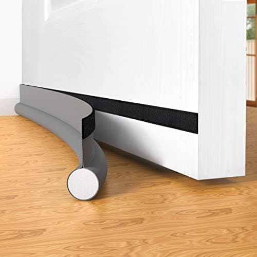Door Draft Stopper Bottom One Sided Door Draft Blockers，37" Cutable Under Door Draft Blocker Insulator Door Sweep Weather Stripping Soundproof，Fits for Interior／Exterior Doors，1 Pack,Gray - Image 1