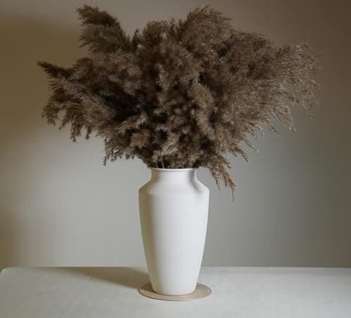 12.6 Inch Handmade Frosted White Ceramic Vase-Large Modern Farmhouse vases for Bedroom,Living Room,Wedding-Tall Flower Vase for Table Centerpiece,Ideal for Fresh/Dried Flowers - Image 1