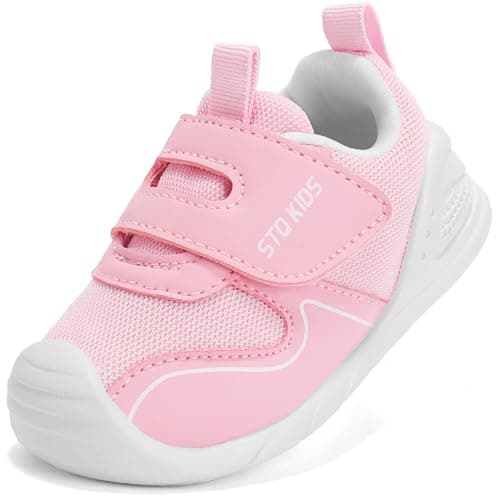 STQ KIDS Baby Girl Walking Shoes Toddler Girl Lighetweight Sneakers 6-12 Months Water Pink Infant 3 - Image 1
