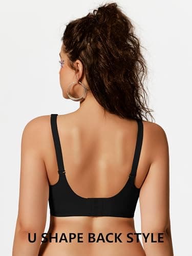 COCOMARTS Jelly Bras for Women No Underwire Push Up Seamless Supportive Plunge Bra Full Coverage Comfortable Bralettes Black 2X-Large - Thumbnail 5