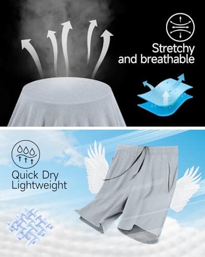 Lempue 2 Pack Mens Athletic Workout Shorts 7 Inch Quick Dry Gym Shorts with Pockets, Sports Tennis Running Shorts for Men - Thumbnail 5