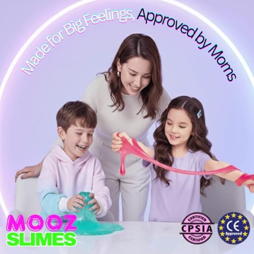 Dreamy Cloud Slime Kit – ASMR Slime for Kids (3-Tone Purple, Orange & Snow), Non-Sticky & Scented Cloud Dough, Dreamy Axolotl Charm & Beads, for Ages 5–12 & Teens, 7oz, MOOZ Magic - Thumbnail 6