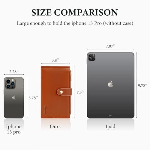 Travelambo Leather Wallets for Women Slim RFID Blocking Bifold Credit Card Holder Wallet - Thumbnail 3