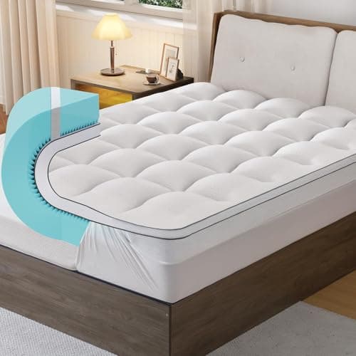 GEMBED 4 Inch Memory Foam Mattress Topper King Size - Dual Layer 3 Inch Cooling Gel Memory Pad and 1 Inch Pillow Top Mattress Cover for Back Pain - 78" x 80" x 4" - Image 1