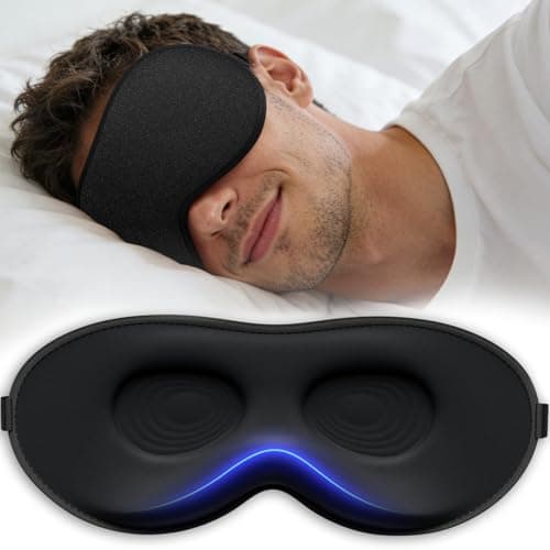 Vynix Sleep Mask for Men Women - Eye Masks for Side Sleepers, 3D Contoured Night Blindfold 100% Blockout Pressure-Free, Soft Lightweight Breathable Eye Cover Shade Sleeping for Airplane, Travel, Black - Image 1