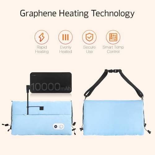 HAPAW Hand Warmers Rechargeable with 10000mAh Battery, Portable Graphene Heated Electric Hand Warmer Pouch, 5 Level Adjustable Temperature for Women, Men, Kids, Hunting, Camping & Xmas Gifts - Thumbnail 2