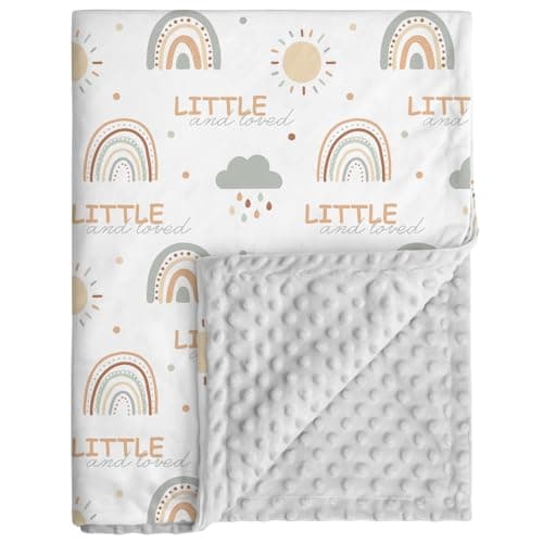 CIVARUA KIDS Baby Blankets for Unisex Boys Girls - Super Soft Clouds Rainbow Nursery Minky Blankets, 30 x 40 Inch Dotted Fleece Backing, Printed Bed Throws Newborn