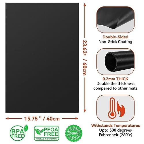 Oven Liners for Bottom of Oven, 2 Pack Reusable Large Thick Heavy Duty Teflon Oven Mat Set, Non Stick Oven Mats for Bottom of Electric Oven Gas Oven Toaster Oven Microwave Stove Grill, Easy to Clean - Thumbnail 4