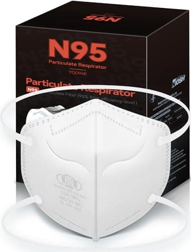 N95 Masks NIOSH Approved for Adults, 50 Pack Individually Wrapped, Particulate Respirator N95 Face Masks Universal Fit Comfortable - Image 1