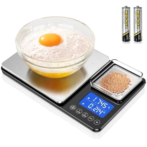 KUAIVO 0.001oz/33lbs Dual Platform Food Kitchen Scales Digital Weight Grams and Ounces, Two Precisions Kitchen Scale for Sourdough Bread, Baking and Cooking with 7 Units Tare, Accumulation Functions - Image 1