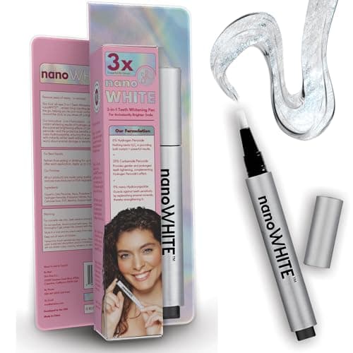 nanoWHITE 3-in-1 Professional Teeth Whitening Pen | Enamel Repairing Tooth Whitener with Nano-Hydroxyapatite & Dual Peroxide Gel | Instant Results & Zero Sensitivity | 30+ Uses