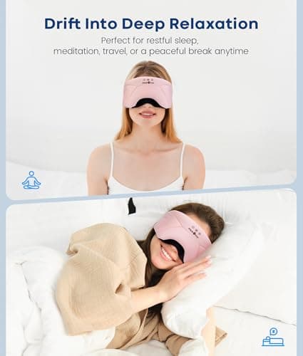 MUSICOZY Bluetooth Sleep Mask Headphones 5.4, Wireless Over-Ear Headphones Washable Zipper Sleep Headphones Mask with HD Stereo Speakers for Side Sleepers Travel & Relaxation, Gifts for Men Women - Thumbnail 2