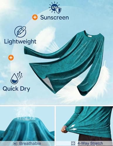 PINSPARK Men's Camouflage Rash Guard Shirts Quick Dry UV Protection Fishing Shirts Long Sleeve UPF 50+ Summer Swim Shirt - Thumbnail 5