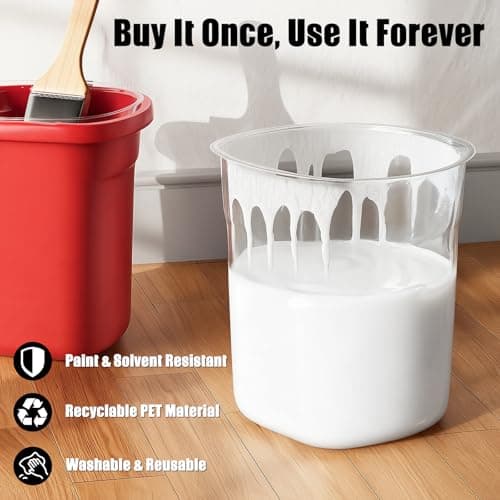 HIUMTREE 18 Pcs Paint Pail Liners, Paint Bucket Liners for Paint Cups, Holds Up to a Quart of Paint or Stain, Use Solo or with a Bucket (Compatible with Model 2500-CT Style Paint Pails) - Thumbnail 2