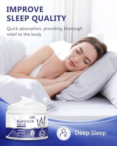 GBN Magnesium Cream - Hydrating Magnesium Lotion for Sleep - Natural Relaxation & Muscle Tension, Nighttime Butter for Feet, Leg Cramps, Safe for Kids (Lavender) - Thumbnail 2
