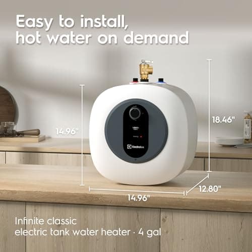 Electrolux Mini Tank Water Heater Electric 2026 Early Release, 4 Gallon On-Demand Under-Sink Instant Small Hot Water Heater Wall or Floor Mounted - Thumbnail 2