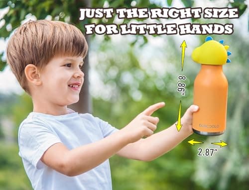 DLOCCOLD Insulated Stainless Steel Water Bottle with Detachable Soft Dinosaur Animal Head - Thumbnail 6