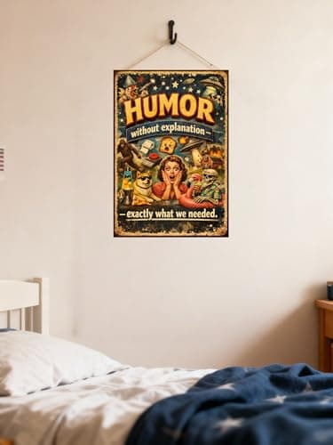 Humor Without Explanation Metal Tin Sign Funny Retro Wall Decor UFO Alien Sasquatch Dogo Pizza Skeleton Lava Lamp 8x12 Inch Iron Art Plaque Vintage Humor Poster - Thumbnail 3