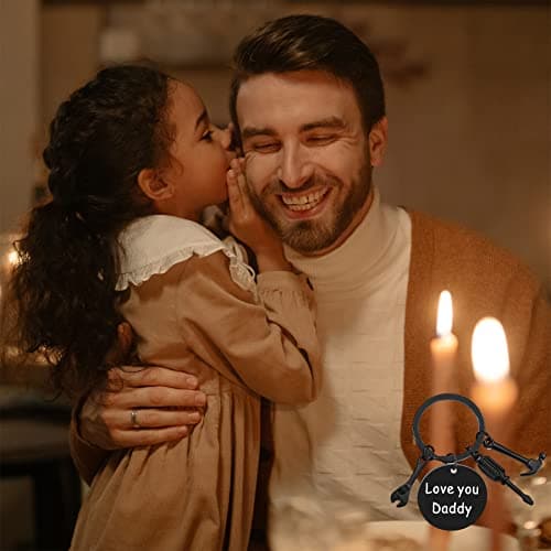 Ediseng Funny Dad Christmas Gifts from Daughter Son,Funny Dad Stocking Stuffers,One Piece Keychain with Hammer,Screwdriver,Wrench - Thumbnail 3