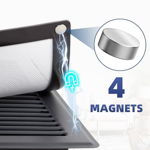 Magnetic Vent Covers - 5" x 11" Vent Screen Mesh Covers for Floor, Wall and Ceiling Registers of Width 5" to 6", Length 11" to 12", Strong Magnetic Floor Vent Covers, Non Peeling - White - Thumbnail 3
