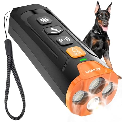 ATVIOO Dog Bark Deterrent Device– Ultrasonic Anti Barking Device for Dogs, 3X Emitters, Rechargeable Trainer for Dogs 6M–8Y, Indoor/Outdoor (Black) - Image 1
