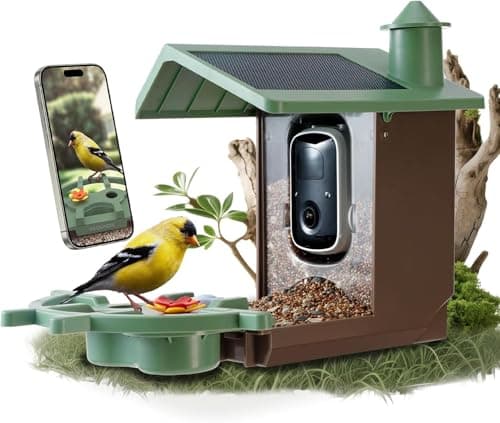 Smart Bird Feeder with Camera Solar Powered Outdoor - 2K HD Live Video, AI Bird ID, Squirrel-Proof, Instant Alerts & IP65 Weatherproof Outside, Great Gift for Familys & Friends - Image 1