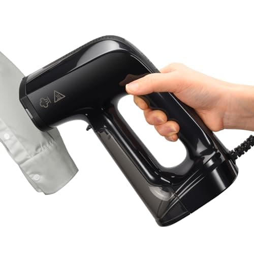 Vacuum Steamer for Clothes, 3200Pa Suction Handheld Clothes Steamer, Dual Mode, LED Display, Portable Travel Steamers for Clothes, Steaming & Ironing 2 In 1, 160ml Water Tank (for 110-120V) - Black - Image 1