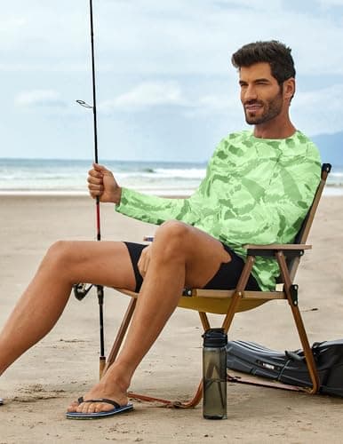 PINSPARK Mens Lightweight Gym Workout Tshirts UPF 50+ Swimming Shirts Long Sleeve Fishing Shirts UV Protection Hiking Shirt Camouflage - Thumbnail 6