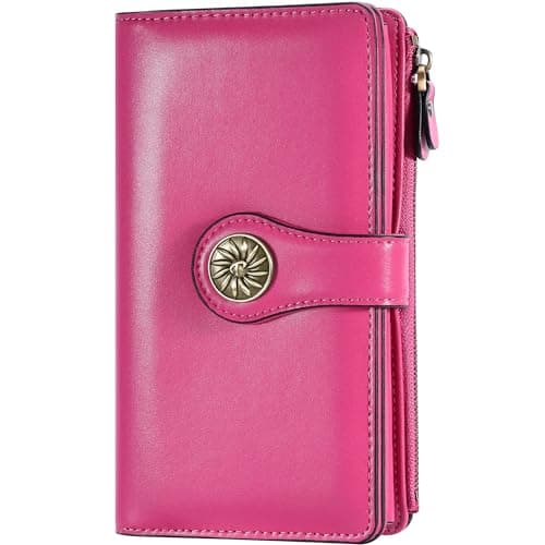 Travelambo Women's Wallet RFID Blocking Trifold Clutch Large Capacity Credit Card Holder Travel Purse - Image 1
