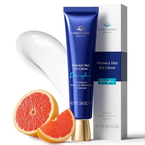 EXPRESSIONS WELLNESS Eye Cream Anti Aging for Wrinkles & Dark Circles, Korean Under Eye Cream with Peptides & Niacinamide, Firming Eye Cream for Puffiness for Women & Men 1.06 Oz Gold - Image 1