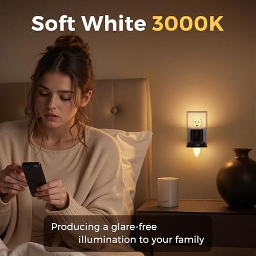 L LOHAS LED Night Light, 2 Pack Night Lights Plug into Wall, 3000K Warm White, Farmhouse Barn Plug in Light with Dusk to Dawn Sensor, for Bedroom, Bathroom, Kitchen, Hallway - Thumbnail 6