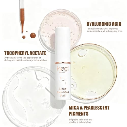 HECI BEAUTY Tinted Foundation Stick, Balm to Cream Foundation with Light to Medium Coverage, Infused with Hydrating Ingredients, Medium Dark 04, 0.25 oz - Thumbnail 4