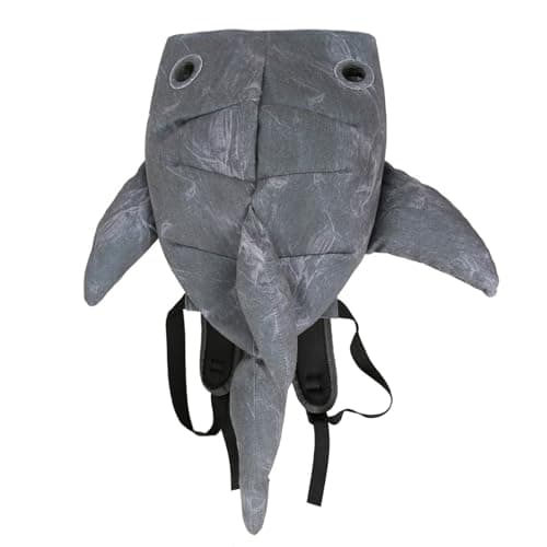 BlingKicks Large Capacity Whale Shark Backpack Cute Street Fashion Bag for Adults Ita bag (Dark grey) - Image 1