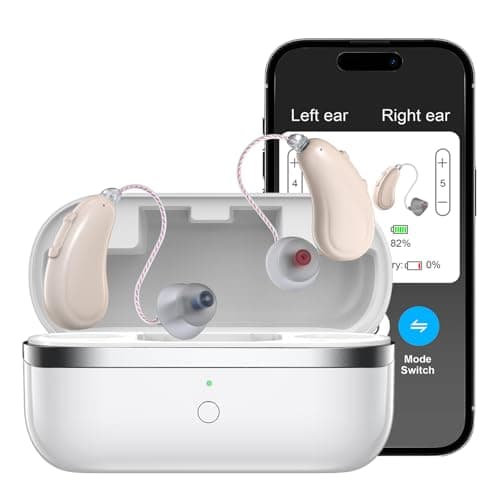 OTC Hearing Aids for Seniors & Adults, Bluetooth Rechargeable Hearing Aids with AI Voice Enhancement, Noise Reduction & Feedback Control, Easy to Use, for Mild to Moderate Hearing Loss - Image 1