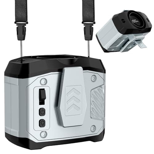 Portable Waist Fan Clip on Belt, 100 Speeds Adjustable Hands-Free Neck Fan, Waist Fan up to 24H Cooling, Hands-Free Hanging mini waist fan for Warehouse, Camping, Outdoor,Travel, Gray - Image 1