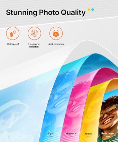 Liene Amber M110 Bluetooth Photo Printer 80 Sheets, Portable Photo Printer for iPhone, Thermal Dye Sublimation, Picture Printer 60 Sheets 4x6 Paper & 20 Sheets 3" Square Sticker Paper & 2 Cartridges - Thumbnail 6