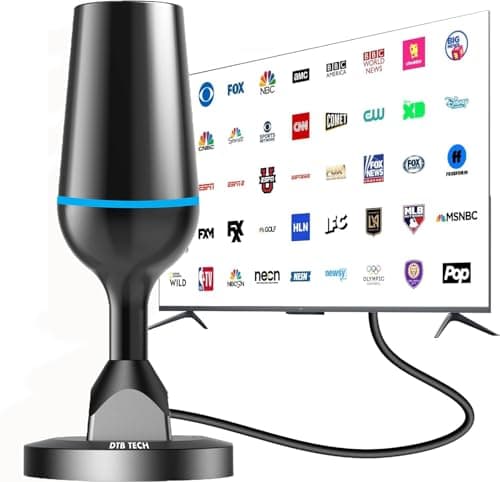 Digital Indoor TV Antenna for Smart TV, 4K HD Indoor TV Antenna for Local Channels Without Cable - Magnetic Base, 360° Reception, 8.2Ft Cable, 120 Mile Range - Support HDTVs with Built-in Tuner - Image 1