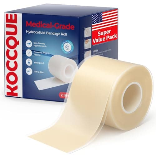 Hydrocolloid Bandages Roll for Wound Care: Medical Grade Hydrocolloid Tape Patch with Self-Adhesive - Cut-to-Size Waterproof Flexible Ultra Absorbent Dressing - First Aid Kit(2in x 10ft) - Image 1