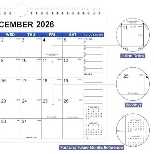 2026 Wall Calendar - Wall Calendar 2026 Monthly from January 2026 - December 2026, 11”x 8.5”, 12 Months, Suitable for Hanging on the Wall - Thumbnail 5