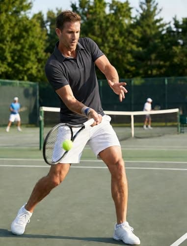 PINSPARK Moisture Wicking Polo Shirts for Men Quick Dry Golf Shirt Workout Tennis Polos Shirt Summer Collared Shirts Big 2XL Dark Grey - Thumbnail 5