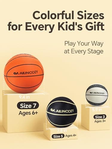 ALLINCOZY Covered Silent Basketball, Fabric Cover Soft Foam Airless Basketball, High Bounce, Noise-Free Training Ball, Gifts Packaging, Safe for Indoor Activities - Thumbnail 6