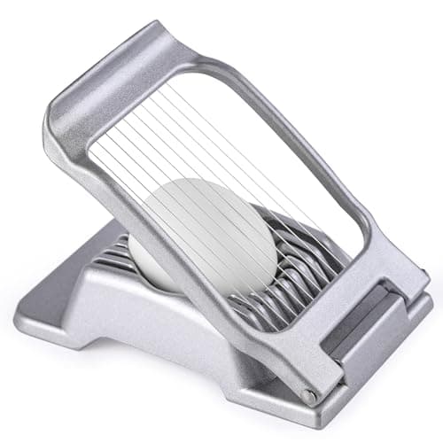 Yuzxaun Egg Slicer for Hard Boiled Eggs, Stainless Steel Wire, Heavy Duty Aluminium Egg Cutter Dishwasher Safe for Egg Strawberry Soft Fruit, Sliver - Image 1