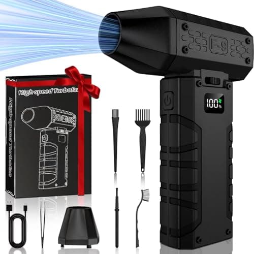 Compressed Air Duster 130000RPM Electric Duster with LED Light, 100 Gear Adjustable Rechargeable Cordless Air Blower Cleaning Tool for Keyboard,Electronic Devices,Car (Black) - Image 1